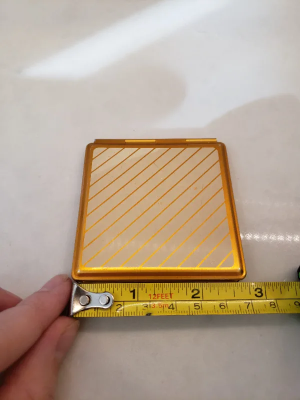Vintage gold compact mirror image indicator(2)