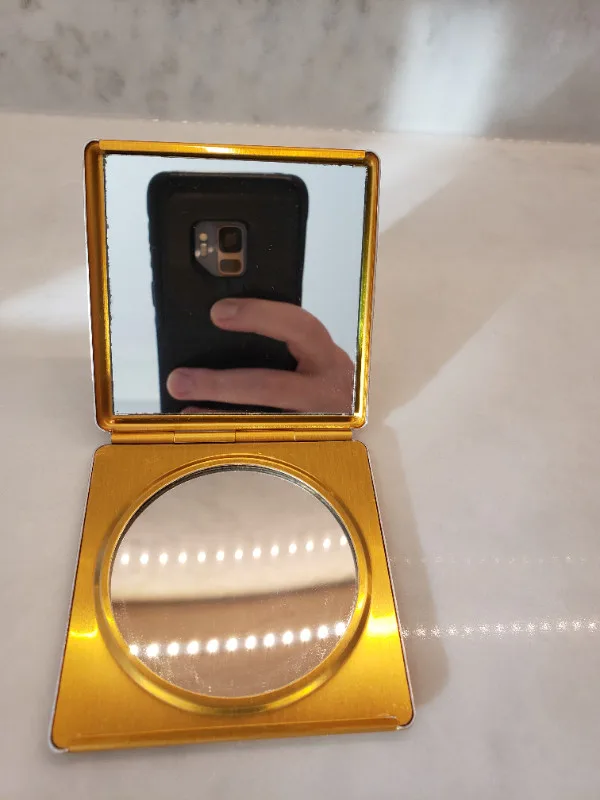 Vintage gold compact mirror image indicator(4)