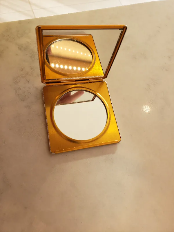 Vintage gold compact mirror image indicator(9)