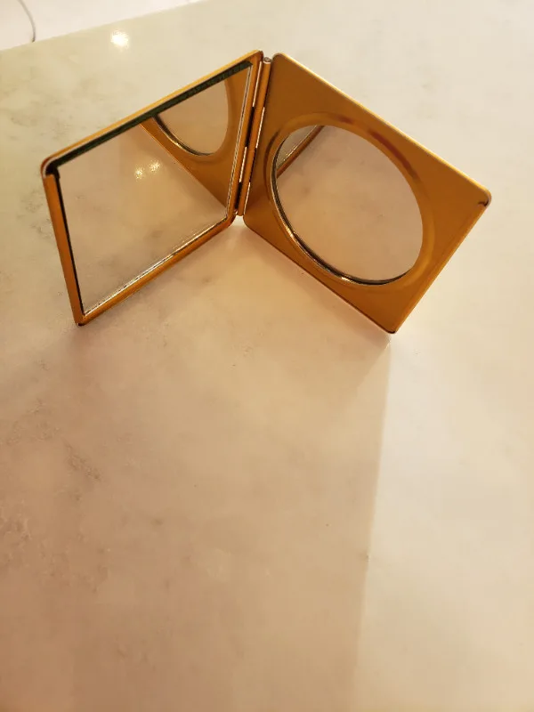 Vintage gold compact mirror image indicator(10)