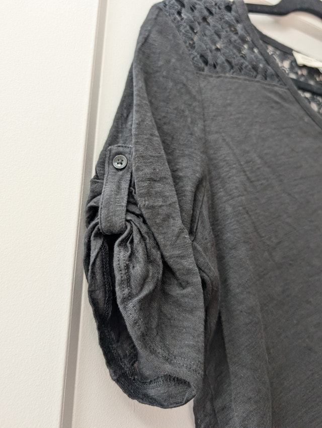Jones New York Large Black Linen Knit Top - photo 2