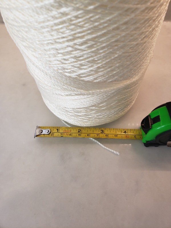 Huge Spool of White Nylon Yarn and 3 Square Cloth Designs - photo 3