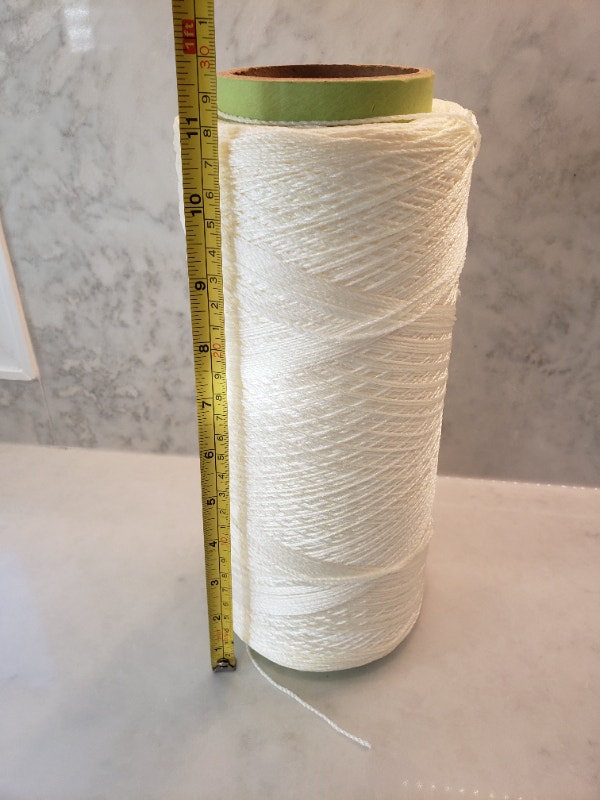Huge Spool of White Nylon Yarn and 3 Square Cloth Designs - photo 4