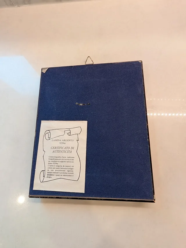 Vintage Italian Picture on Silver Foil 92.5% image indicator(6)