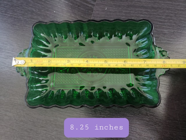 Vintage Anchor Hocking Forest Green Trinket Dish - photo 3