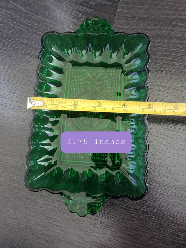 Vintage Anchor Hocking Forest Green Trinket Dish - photo 4