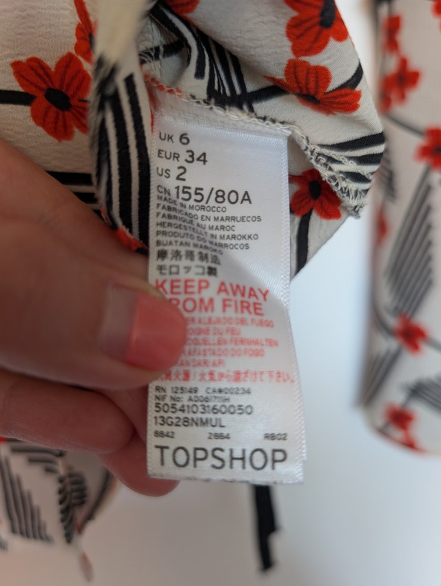 Topshop Cherry Blossom Print Wrap Blouse - XS - photo 4