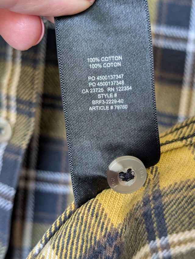 TNA Size 2 Blue and Yellow Plaid Flannel Button Up - photo 3