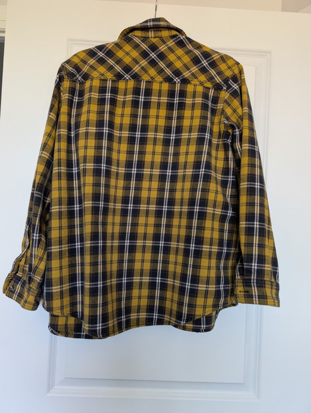 TNA Size 2 Blue and Yellow Plaid Flannel Button Up - photo 4