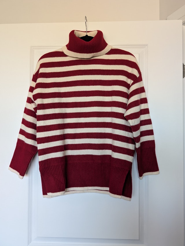Mango Striped Turtleneck Sweater XS