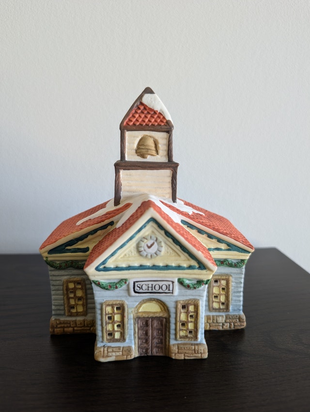 Collins Holiday Expressions Porcelain School Light Up Christmas
