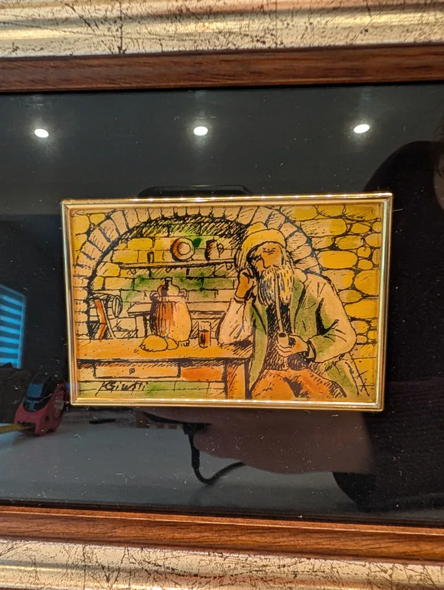 Vintage Italian Picture of Older Man Smoking a Pipe image indicator(2)