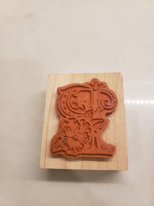 PSX Rubber Stamp Botanical Floral Letter P Alphabet image indicator(3)