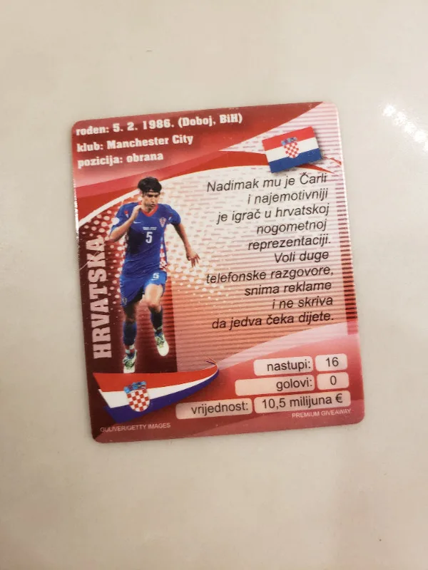 Vedran Corluka Croatian Soccer Card 2008 image indicator(3)