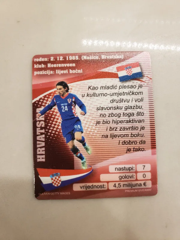 Danijel Pranjic Hrvatska Croatian Soccer Card 2008 image indicator(2)