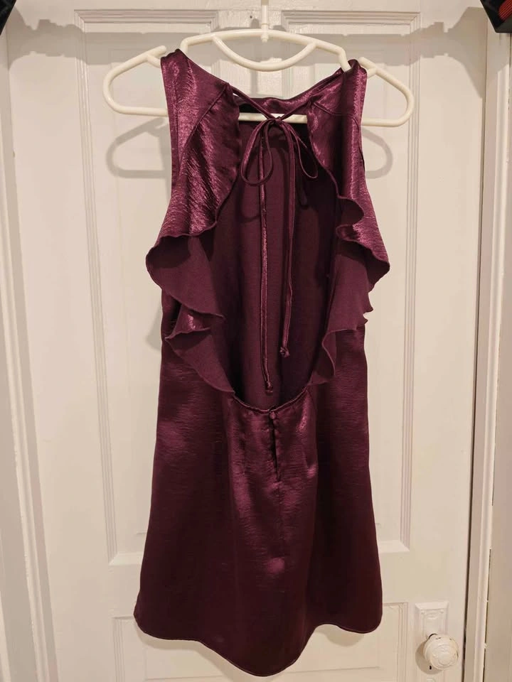 Silky open back mini dress - photo 2