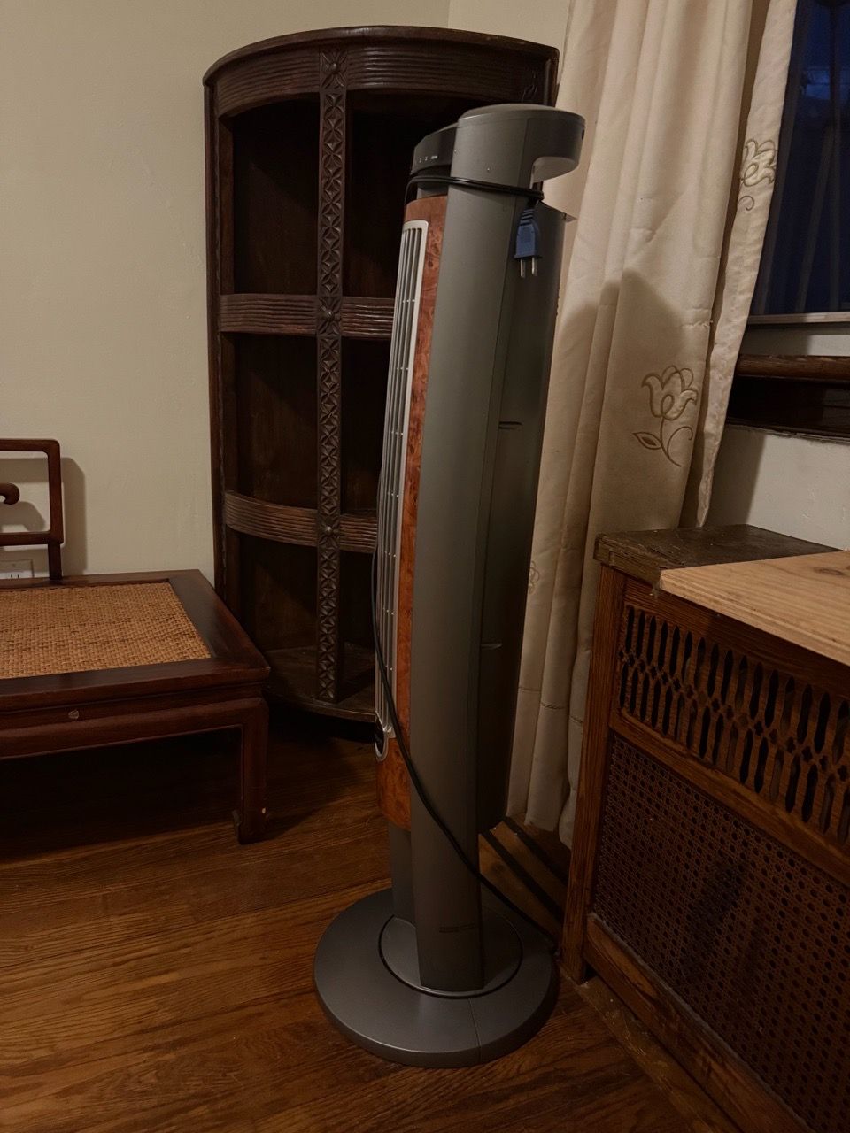Lasko Oscillating Tower Fan with Wood Grain Accent - Working - photo 4