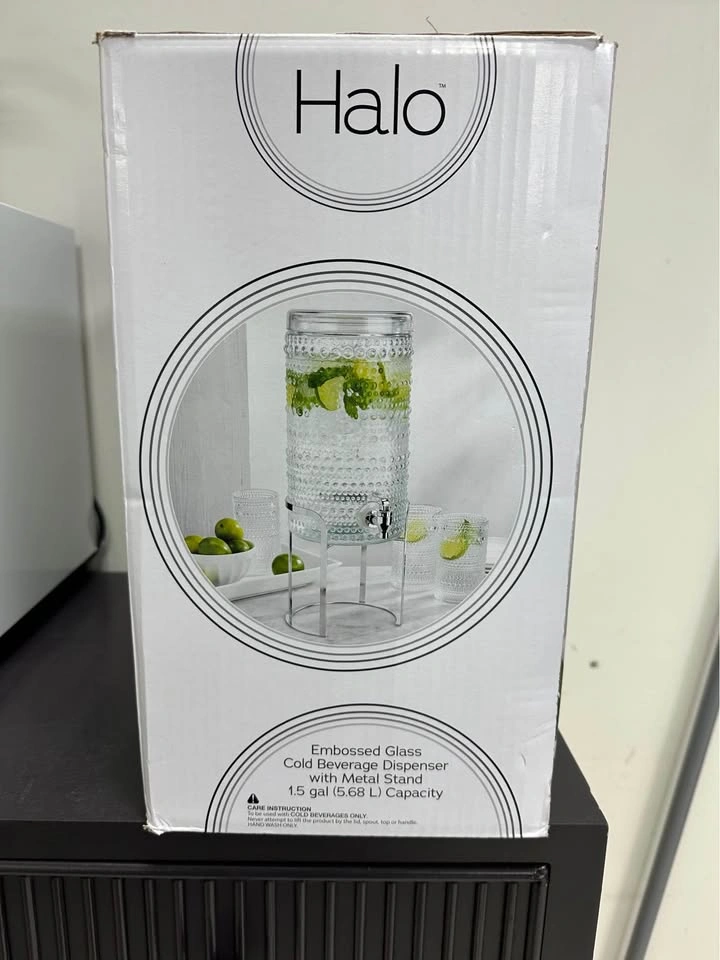 Halo Embossed Glass Cold Beverage Dispenser - photo 2