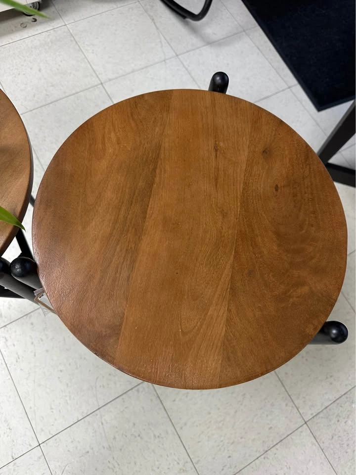 Pair of Wood and Metal Side Tables - photo 3