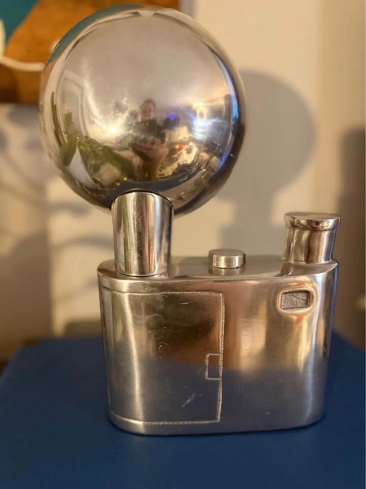 Pop Art Decorative Aluminum Camera sculpture with flash - photo 2