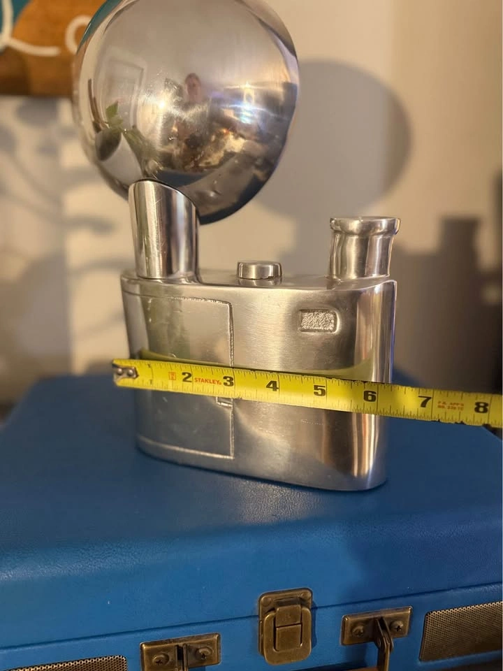 Pop Art Decorative Aluminum Camera sculpture with flash - photo 5