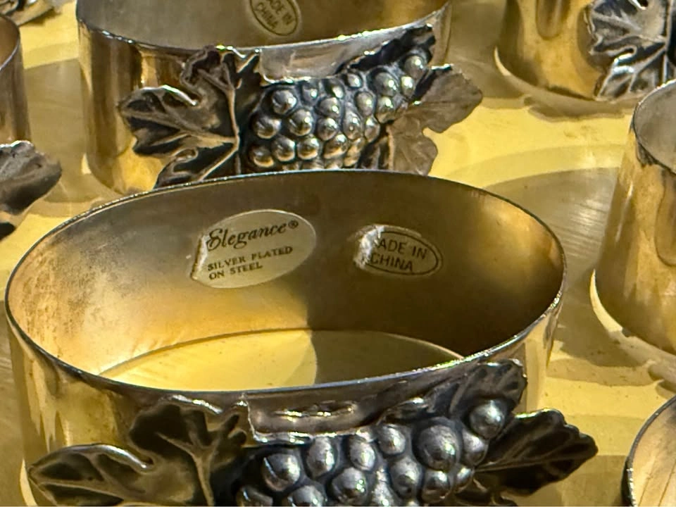Vintage silver-plated napkin rings- set of 12 - photo 2