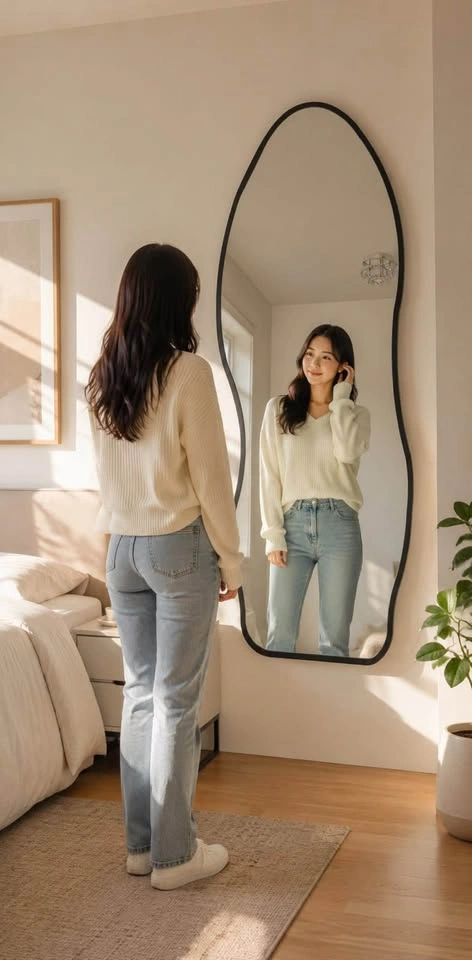 Full Length Wavy Mirror | Bedroom & Living Room Decor - photo 3