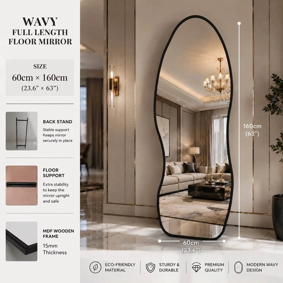 Full Length Wavy Mirror | Bedroom & Living Room Decor - photo 5