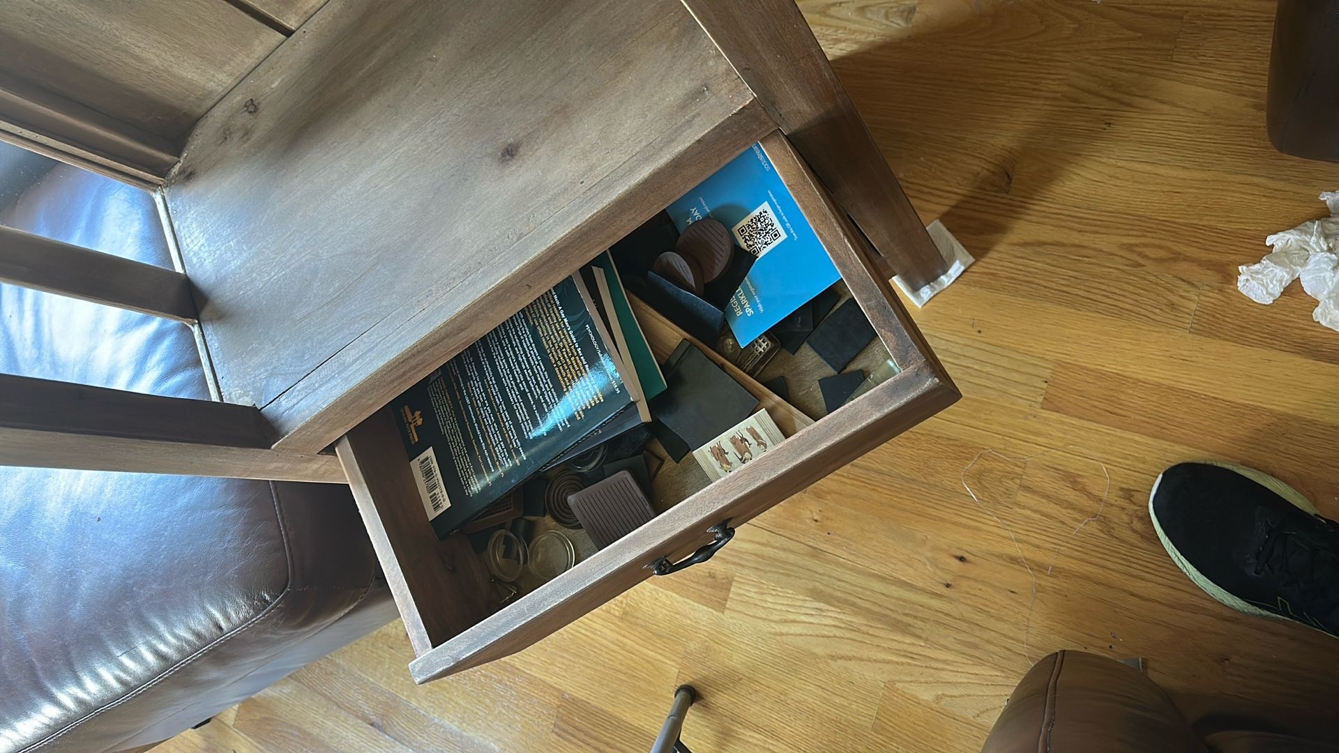 Shelf Unit/ Bookshelf With 2 Drawers And Side Glass - photo 3