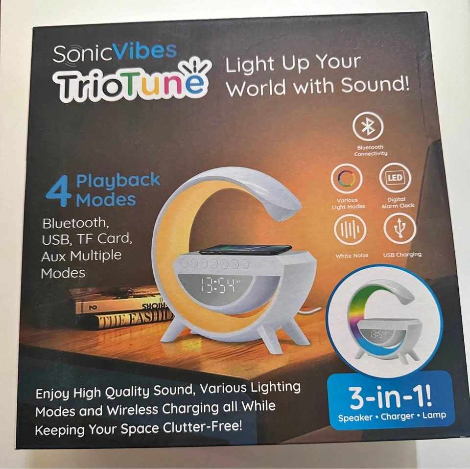 SonicVibes TrioTune 3-in-1 Speaker/Charger/Lamp
