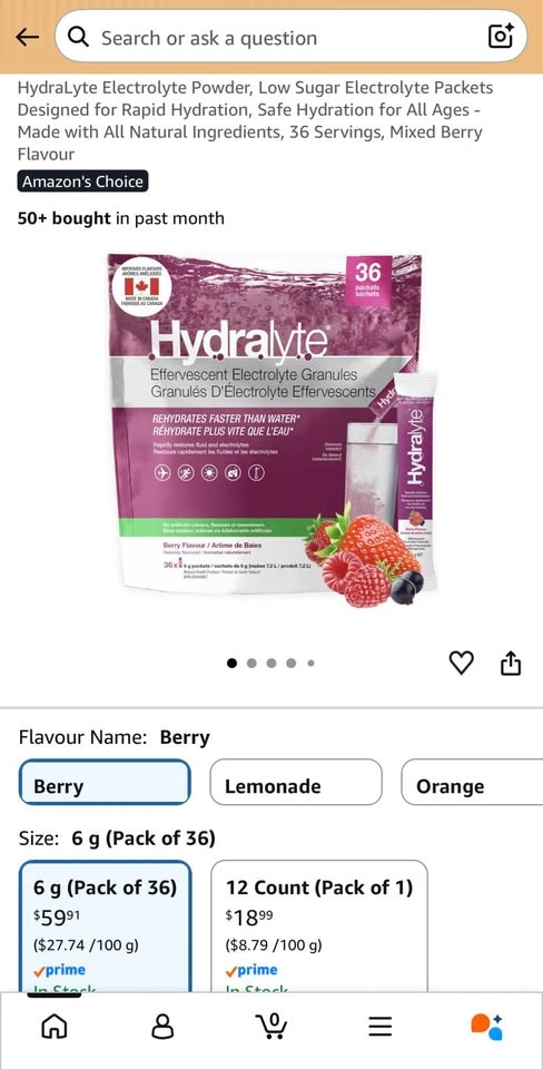 NEW HydraLyte Electrolyte Powder Packets - Berry (36 Pack) - photo 3