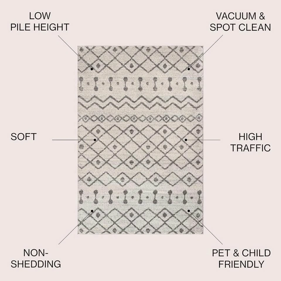 Jonathan Y Moroccan Accent Rug 3x5 ft - Cream/Gray - photo 2