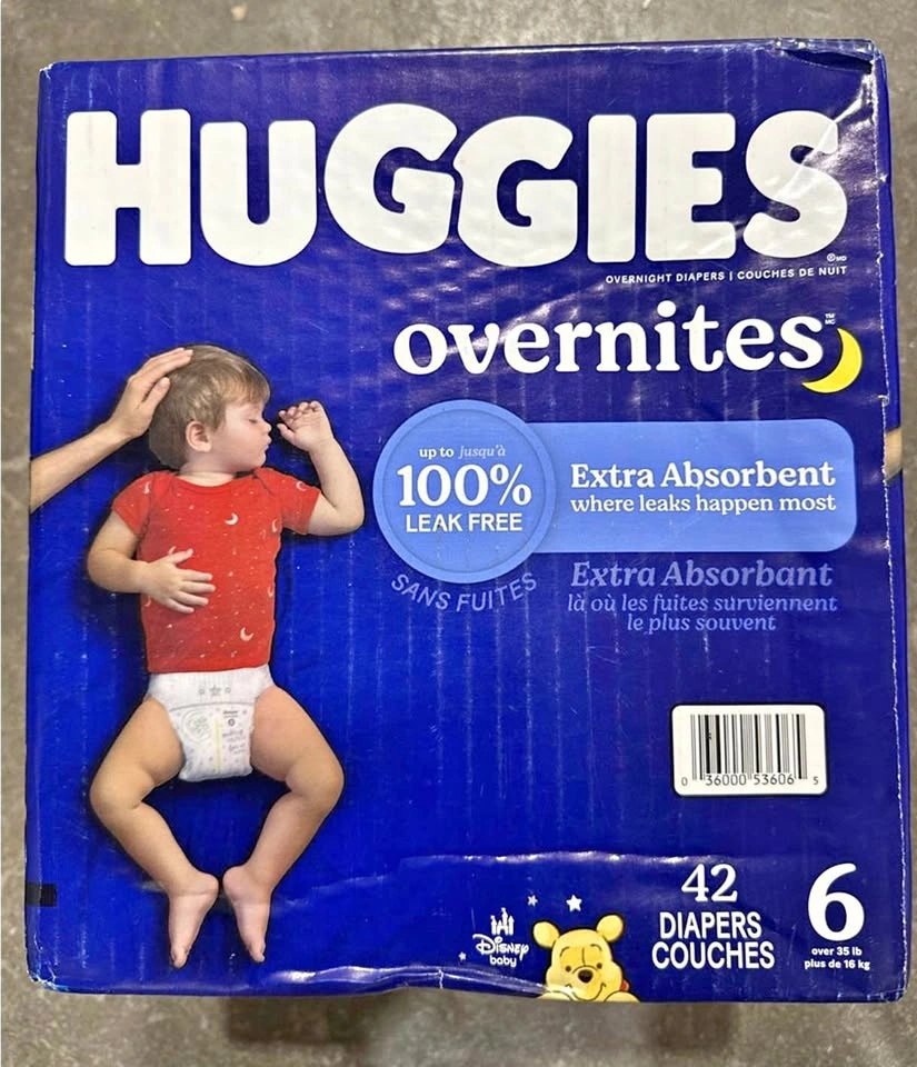 NEW Huggies Overnites Nighttime Diapers Size 6 (42 Count)