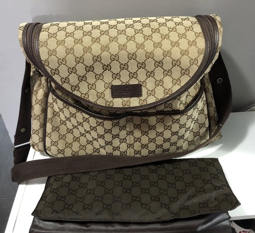Gucci Diaper Bag Monogram Baby Shoulder Crossbody Canvas