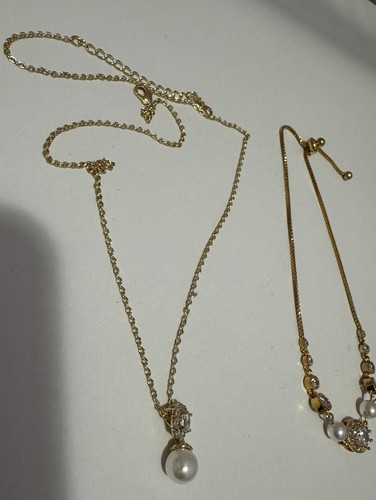 Costume Jewelry Necklace And Bracelet Gold - photo 2