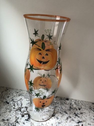Halloween Pumpkin candle pillar glass - photo 2