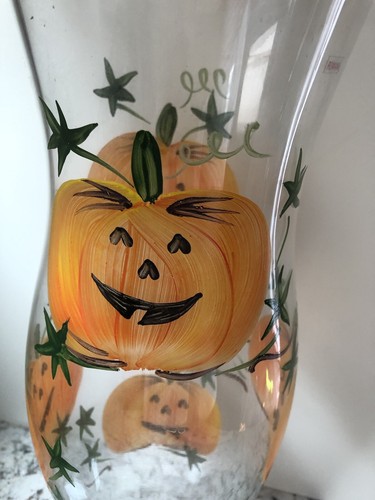 Halloween Pumpkin candle pillar glass - photo 3