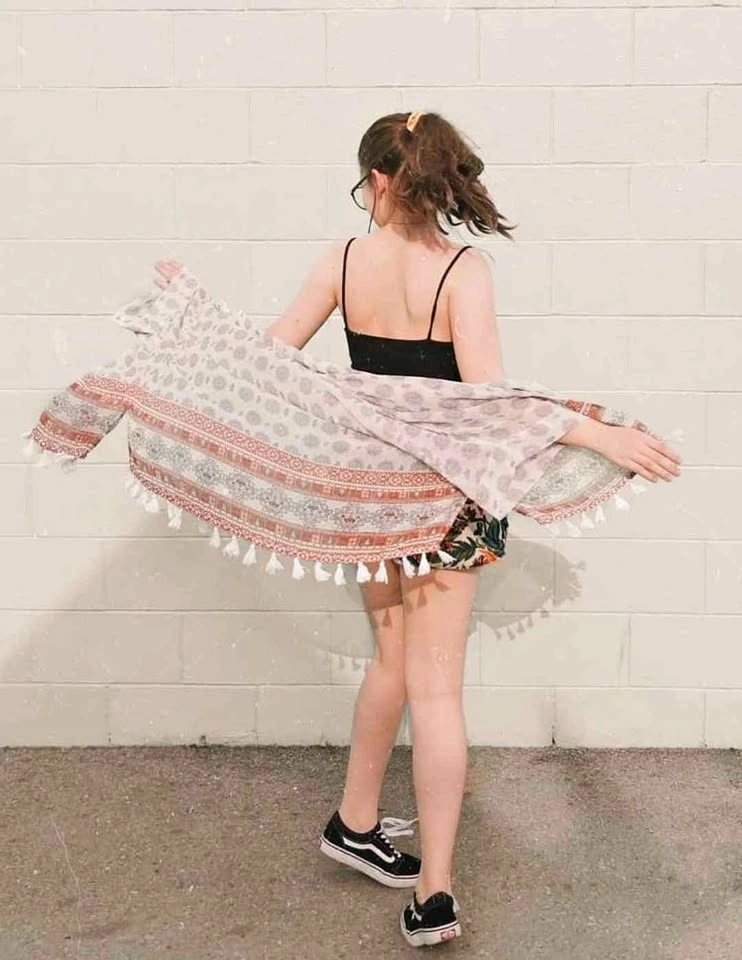 Garage Floral Tassel Kimono