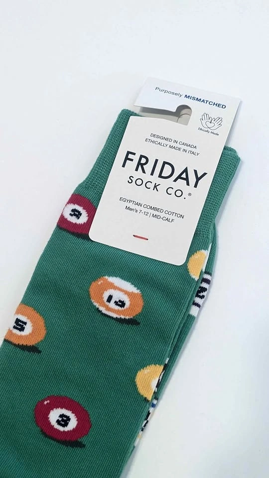 NEW Friday Sock Co. Mismatched Billiard Socks