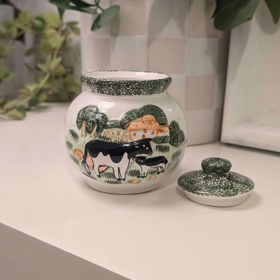 Sabre Ceramic Cow Sugar Bowl with Lid - photo 4