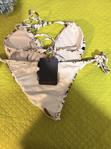 White Brown Black One Piece Swimsuit Logo Pattern Padded XL - photo 4