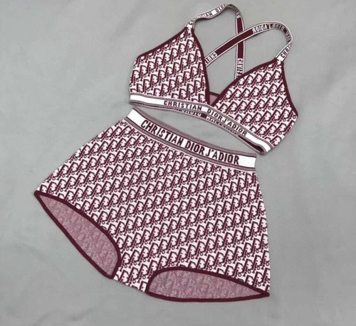 Print Bra Set Bralette Crossback Wireless Burgundy