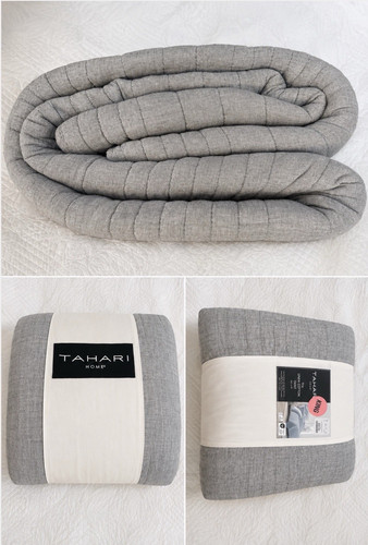 Tahari Home King Cotton Gray Solid Blanket 92 x 106