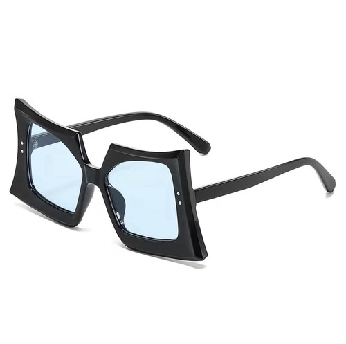 Women’s Oversized Square Sunglasses Black Frame & Lenses - photo 5