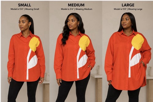 NByNancy Women's Orange Colorblock Button-Up Blouse - photo 2