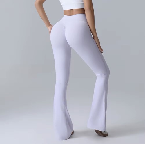 Women's Mint Green Pink Black Fuchsia White Flared Pants - photo 3