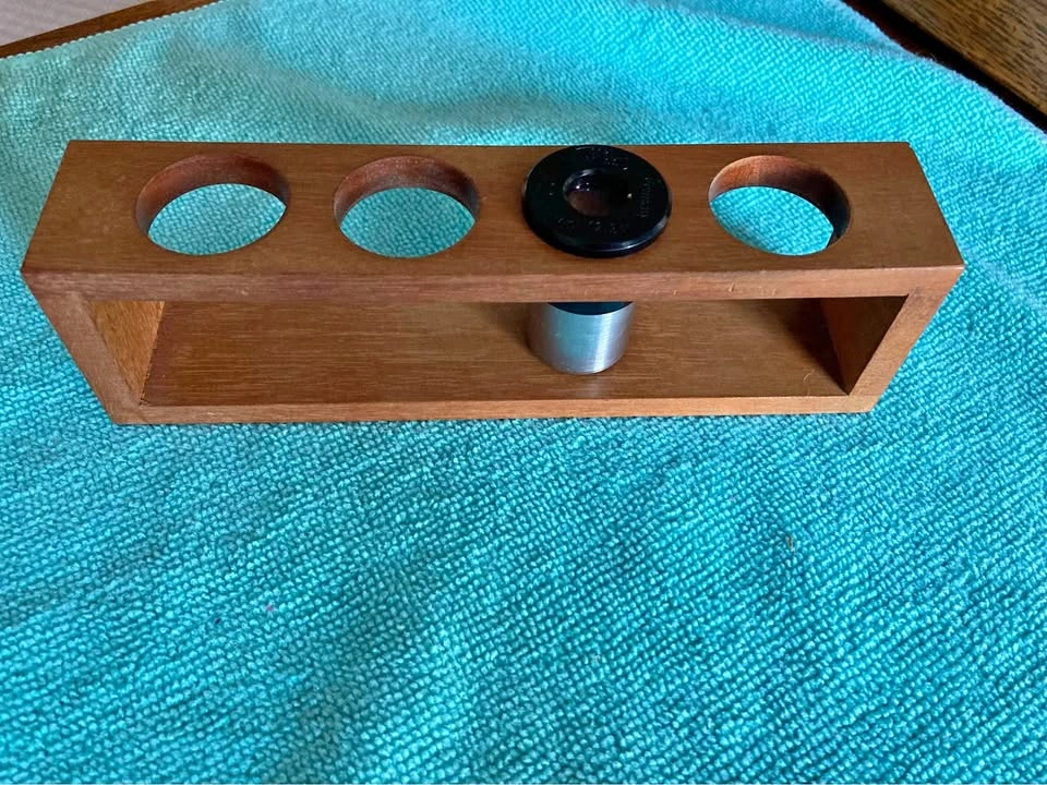 Vintage Carl Zeiss Kpl 12.5x Microscope Eyepiece With Wooden Ocu