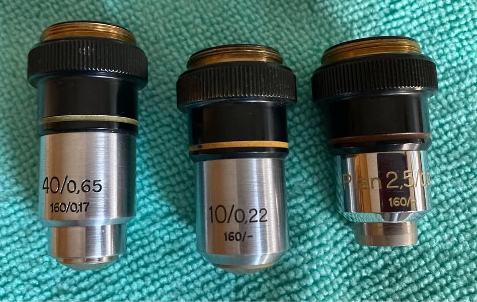 Vintage Carl Zeiss Microscope Objectives Set (40x, 10x, 2.5x) - photo 5