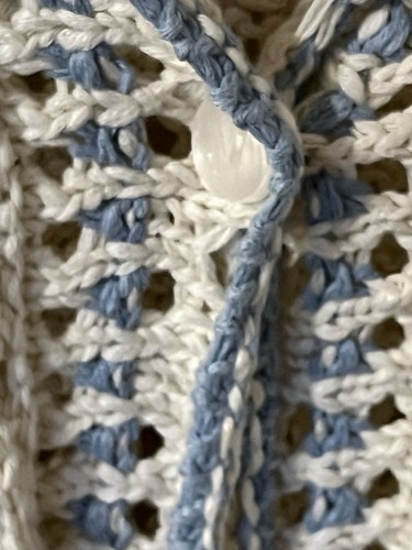 Free People S/S Crocheted Striped Blue Cardigan Sweater - photo 4