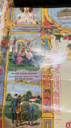 Antique 1905-1911 James Lee Chromolithograph Lord's Prayer - photo 2